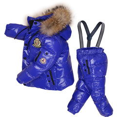 Super Warm Children Winter Suits Boys Girl Duck Down Jacket + Bib Pants 2 pcs Clothing Set Thermal Kids Snow Wear Top Quality