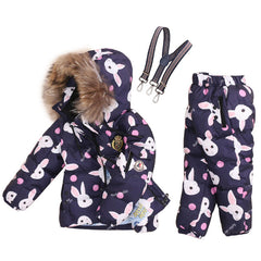 Super Warm Children Winter Suits Boys Girl Duck Down Jacket + Bib Pants 2 pcs Clothing Set Thermal Kids Snow Wear Top Quality