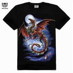 [Men bone] Hot 100% Cotton T-shirt Male Fashion Brand rock punish punk 3D skull Men T Shirt street wear cool Camisa Tees XXXL