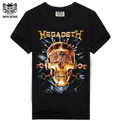 [Men bone] Hot 100% Cotton T-shirt Male Fashion Brand rock punish punk 3D skull Men T Shirt street wear cool Camisa Tees XXXL
