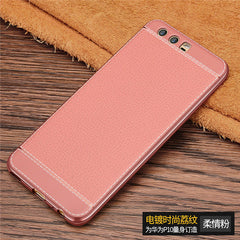 Litchi Grain Luxury Plating Phone Cases For Huawei P8 p9 lite 2017 P10 nova Mate 9  TPU Silicone Cover honor Y5II Coque Capa