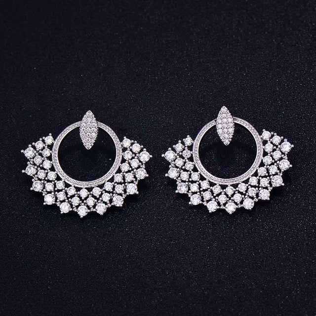 GODKI Fashion Earring Jewelry Cubic Zirconia Crystal Ear Jackets Jewelry Ear Stud Earrings For Women Boucle D'oreille