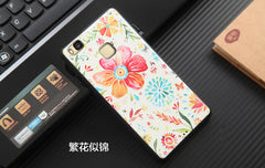Original Brand Cover huawei p9 lite case Silicon TPU Soft 3D Stereo Relief For 5.2