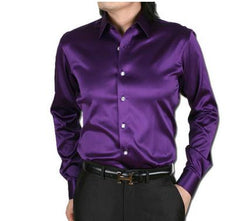 2017 long sleeve autumn spring thin fashion loose casual silk men dress shirt plus size plus size  soft male good quality top