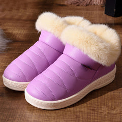 Women Snow Boots Winter Warm Fur Ankle Boots Couple Thick Sole Cotton Shoes Woman Flats Waterproof Anti-skid Botas Mujer Zapatos