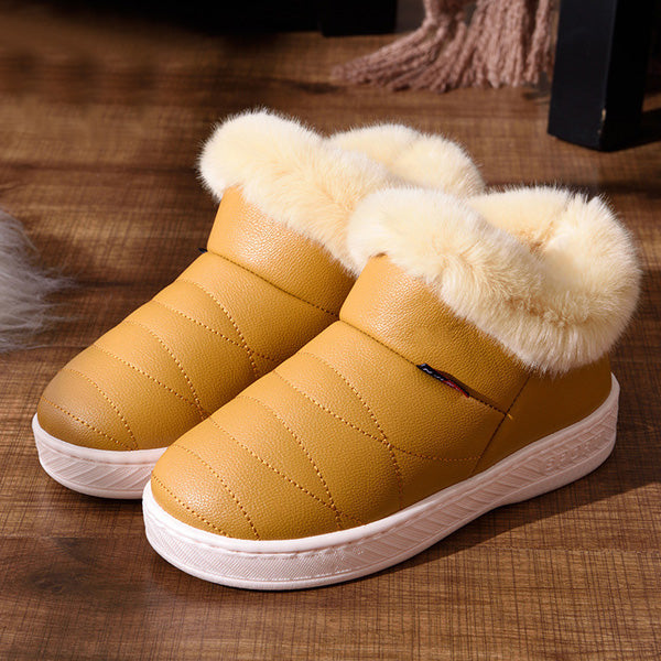 Women Snow Boots Winter Warm Fur Ankle Boots Couple Thick Sole Cotton Shoes Woman Flats Waterproof Anti-skid Botas Mujer Zapatos