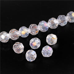 3 4 6 8 mm Czech AB Color Glass Beads Round with Hole Faceted Crystal Beads for Jewelry Making Handmade Supply 100pcs Lot Z174