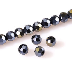 3 4 6 8 mm Czech AB Color Glass Beads Round with Hole Faceted Crystal Beads for Jewelry Making Handmade Supply 100pcs Lot Z174