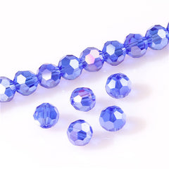 3 4 6 8 mm Czech AB Color Glass Beads Round with Hole Faceted Crystal Beads for Jewelry Making Handmade Supply 100pcs Lot Z174