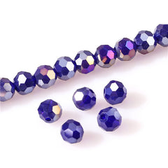 3 4 6 8 mm Czech AB Color Glass Beads Round with Hole Faceted Crystal Beads for Jewelry Making Handmade Supply 100pcs Lot Z174