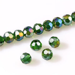 3 4 6 8 mm Czech AB Color Glass Beads Round with Hole Faceted Crystal Beads for Jewelry Making Handmade Supply 100pcs Lot Z174