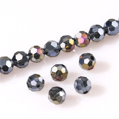 3 4 6 8 mm Czech AB Color Glass Beads Round with Hole Faceted Crystal Beads for Jewelry Making Handmade Supply 100pcs Lot Z174