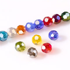 3 4 6 8 mm Czech AB Color Glass Beads Round with Hole Faceted Crystal Beads for Jewelry Making Handmade Supply 100pcs Lot Z174