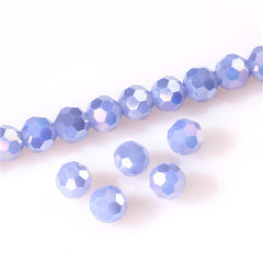 3 4 6 8 mm Czech AB Color Glass Beads Round with Hole Faceted Crystal Beads for Jewelry Making Handmade Supply 100pcs Lot Z174