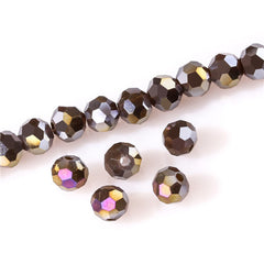 3 4 6 8 mm Czech AB Color Glass Beads Round with Hole Faceted Crystal Beads for Jewelry Making Handmade Supply 100pcs Lot Z174