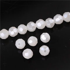 3 4 6 8 mm Czech AB Color Glass Beads Round with Hole Faceted Crystal Beads for Jewelry Making Handmade Supply 100pcs Lot Z174