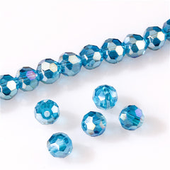 3 4 6 8 mm Czech AB Color Glass Beads Round with Hole Faceted Crystal Beads for Jewelry Making Handmade Supply 100pcs Lot Z174