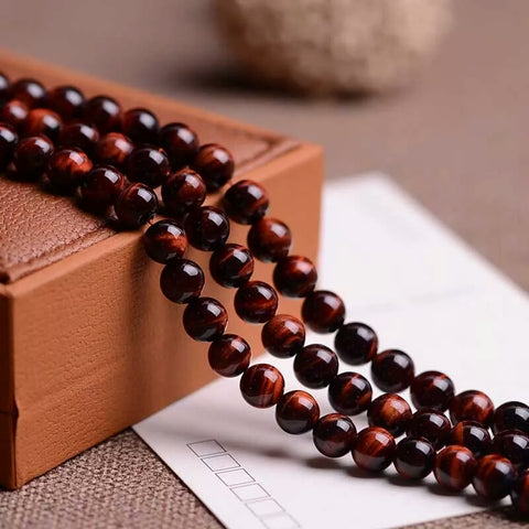 Round Red Tiger Eye Natural Stone Beads Selectable Size 4 6 8 10 12mm For Men And Women Bracelet Jewelry Fashion DIY Beads