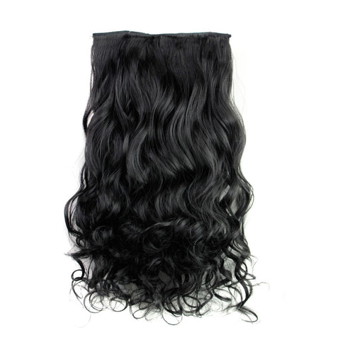 Rockstar Wigs 16clors 24Inches Long Wavy Synthetic Hair Extensions 5Clips in High Temperature Fiber Black Blond Hairpiece