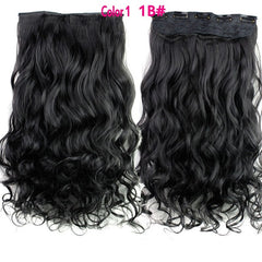 Rockstar Wigs 16clors 24Inches Long Wavy Synthetic Hair Extensions 5Clips in High Temperature Fiber Black Blond Hairpiece