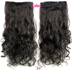 Rockstar Wigs 16clors 24Inches Long Wavy Synthetic Hair Extensions 5Clips in High Temperature Fiber Black Blond Hairpiece