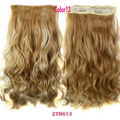 Rockstar Wigs 16clors 24Inches Long Wavy Synthetic Hair Extensions 5Clips in High Temperature Fiber Black Blond Hairpiece