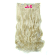 Rockstar Wigs 16clors 24Inches Long Wavy Synthetic Hair Extensions 5Clips in High Temperature Fiber Black Blond Hairpiece