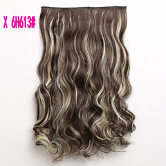 Rockstar Wigs 16clors 24Inches Long Wavy Synthetic Hair Extensions 5Clips in High Temperature Fiber Black Blond Hairpiece