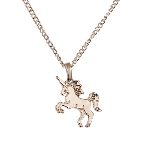 1pc Creative Unicorn Horse Alloy Clavicle Chain Gold/Silver For Jewelry Accessories Necklaces Pendants Pendant Necklaces