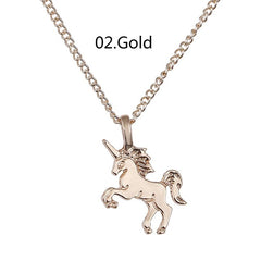 1pc Creative Unicorn Horse Alloy Clavicle Chain Gold/Silver For Jewelry Accessories Necklaces Pendants Pendant Necklaces