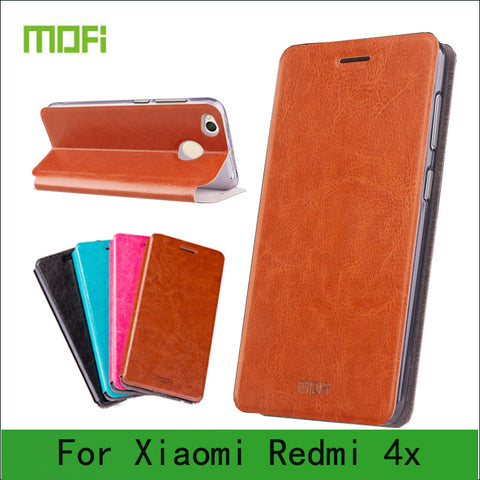 Mofi Case For Xiaomi Redmi 4X Case Book Flip Style High Quality Mobile Phone Cases For Redmi 4X Stand Cover