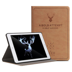 For 2017 New iPad 9.7 Retro Deer Pattern PU Leather Tablet Cover Case Capa Para forNew iPad 2017 Model A1822 +Film +Pen