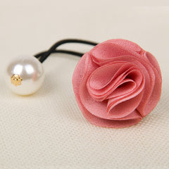 3 pcs Korea Hair Ring Women Girl Fashion Flower Rose Pearl Hair Tie Head Ornaments Hair Band Hair Accessories