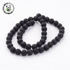 4/6/8/10/12mm Round Black Natural Lava Beads Strands for Jewelry Making DIY, hole: 0.5~1mm,15"~16"/strand,20Strands/lot