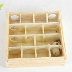 Intellectual Toys Wooden&Acrylic Glass Surface Hamster Toy Chew Toy Little Pet House Gerbil Hamster Cage Decoration Hamster Maze