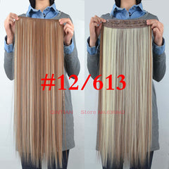 1 Pieces jeedou 5Clips Synthetic Clip in Hair Extensions One Piece Straight 24