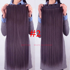 1 Pieces jeedou 5Clips Synthetic Clip in Hair Extensions One Piece Straight 24