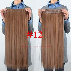 1 Pieces jeedou 5Clips Synthetic Clip in Hair Extensions One Piece Straight 24