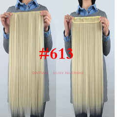 1 Pieces jeedou 5Clips Synthetic Clip in Hair Extensions One Piece Straight 24