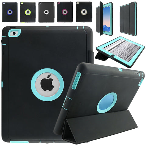 For Apple iPad 2 iPad 3 iPad 4 Retina Kids Safe Armor Shockproof Heavy Duty Silicone Hard Case Cover w/Screen Protector Film