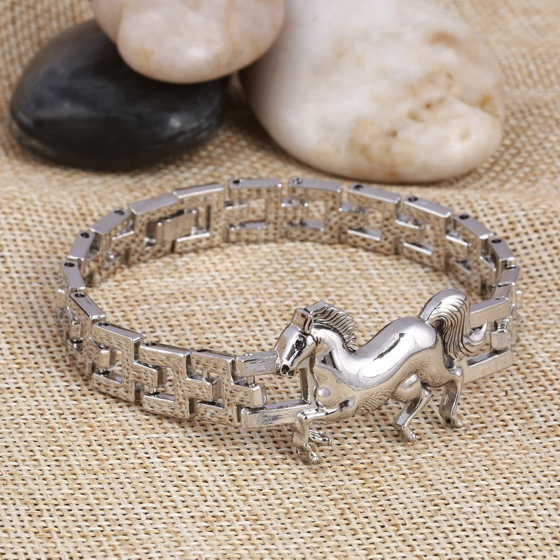 Fashion Punk Horse Stainless Steel Charm bracelet for Women DIY Bracelets & Bangles Charms Bracelets Men Pulseira Jewelry Gift